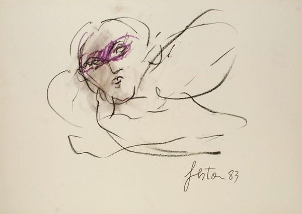 Tano Festa : Senza titolo  (1983)  - Pastelli a cera su cartoncino - Auction Modern and Contemporary Art - Gliubich Casa d'Aste