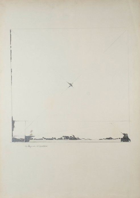 Giosetta Fioroni : La laguna al cavallino  (1971)  - Matita e smalto su cartoncino - Auction Modern and Contemporary Art - Gliubich Casa d'Aste