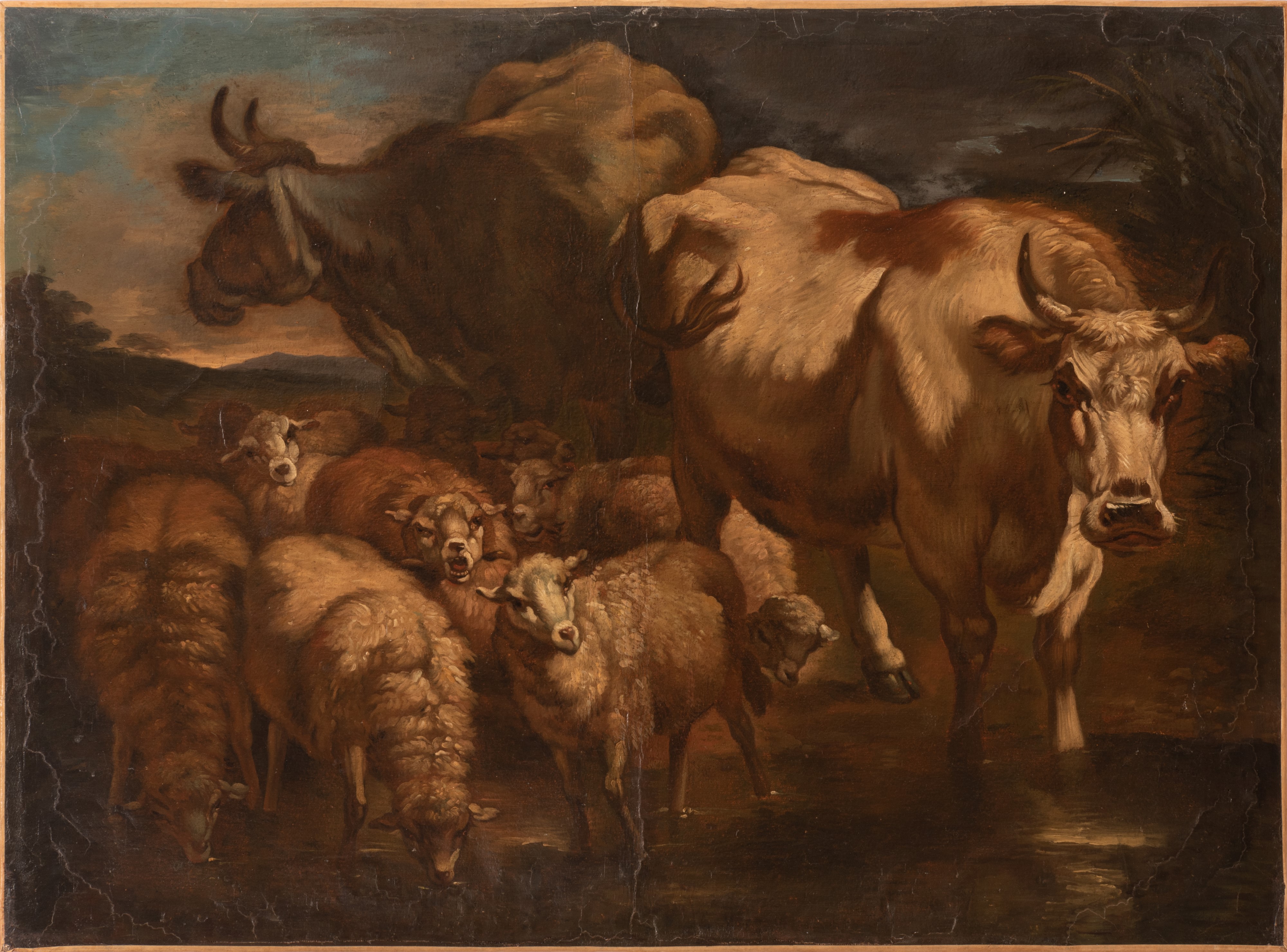 Coppia di bozzetti raffiguranti scene bucoliche