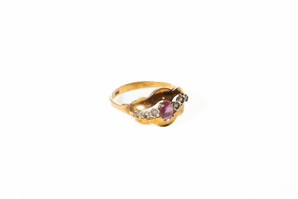 Anello in oro rosso e rubino  - Auction Asta di Gioielli, Preziosi e Orologi - Gliubich Casa d'Aste