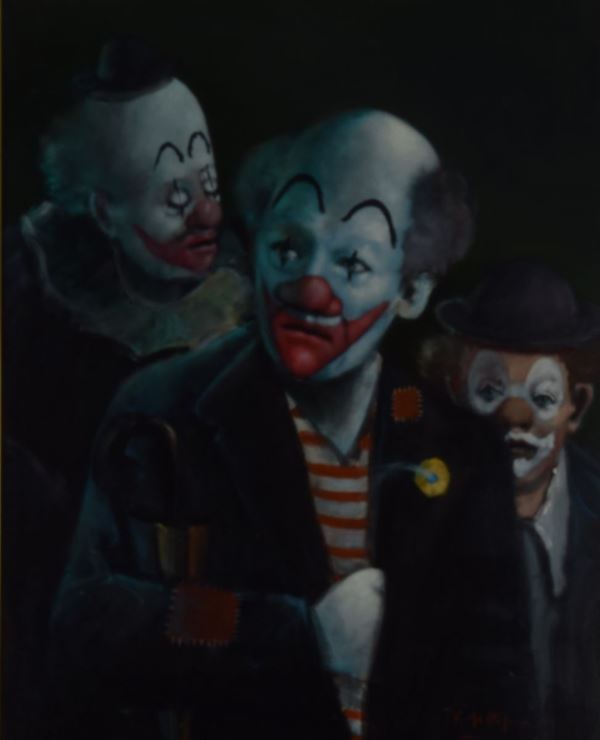 Vincenzo De Stefano : Clown  - Olio su tela - Auction Modern and Contemporary Art - Gliubich Casa d'Aste