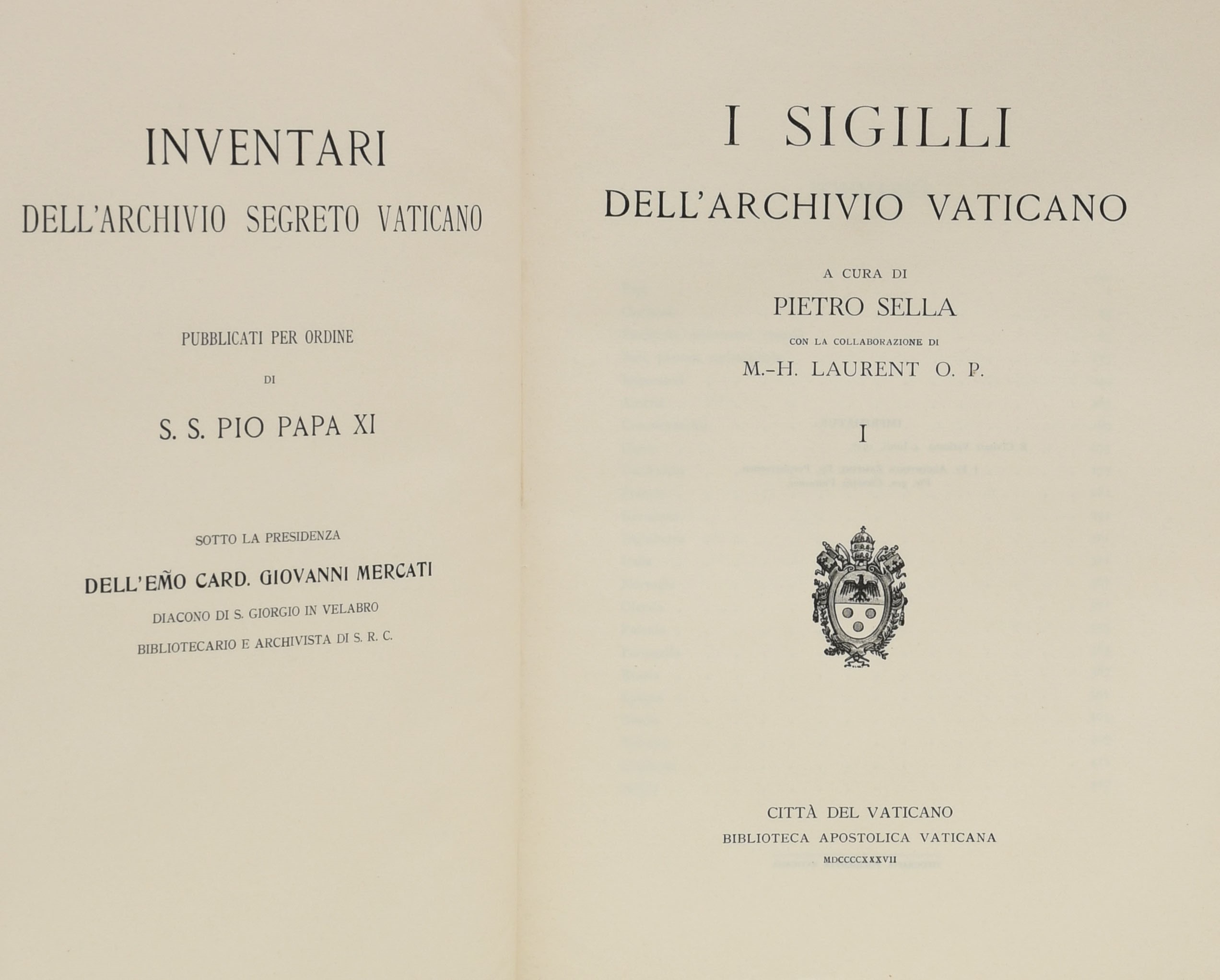 I sigilli dell'Archivio Vaticano a cura di Pietro Sella. Voll I, II e III