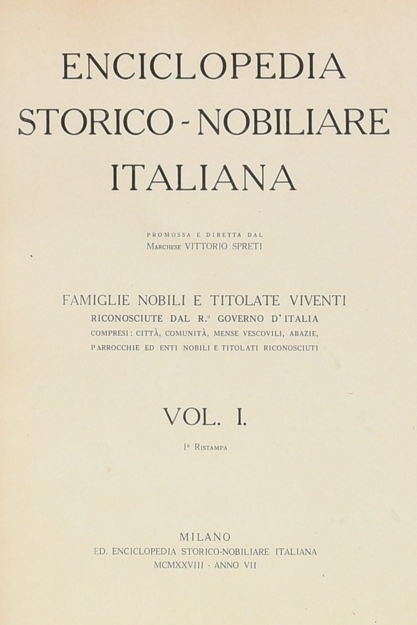 Enciclopedia Storico-Nobiliare Italiana in 6 volumi
