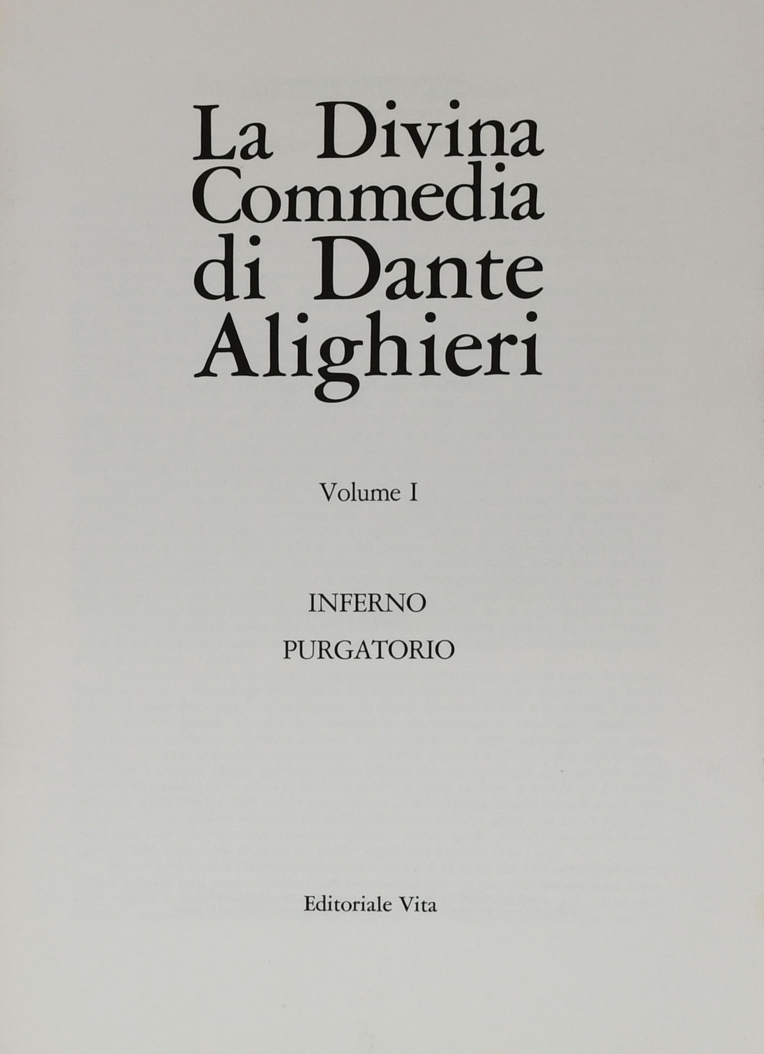 Dante Alighieri - La Divina Commedia in 4 volumi. Editoriale Vita