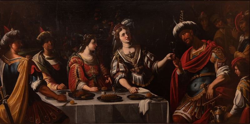 Scuola Toscana XVII Secolo - Nozze di Ester e Assuero