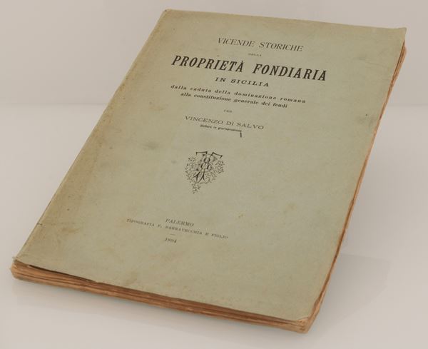 Di Salvo, Vincenzo. Vicende storiche della proprietà fondiaria in Sicilia dalla caduta della dominazione romana alla constituzione generale dei feudi.