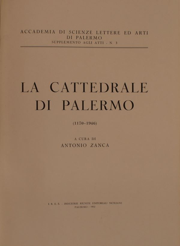 Zanca, Antonio. La Cattedrale di Palermo: 1170-1946