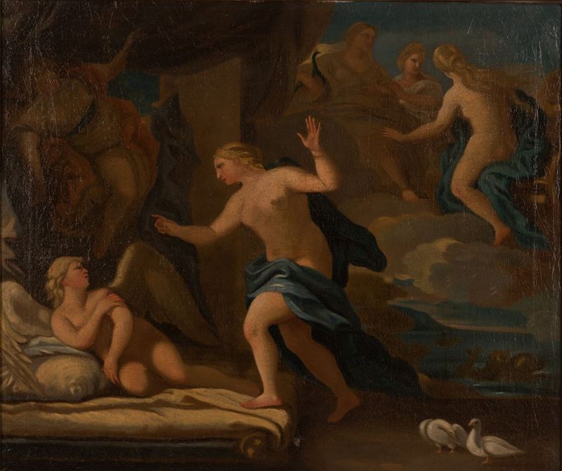 Scuola Napoletana XVIII Secolo - Venere e Amore