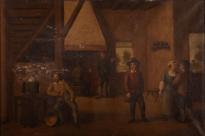 Scuola Fiamminga XIX Secolo - Interno di Cucina