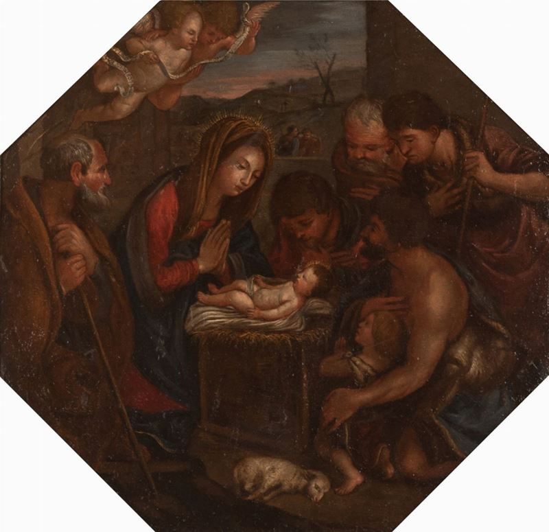 Scuola Emiliana XVII Secolo - Adorazione dei Pastori