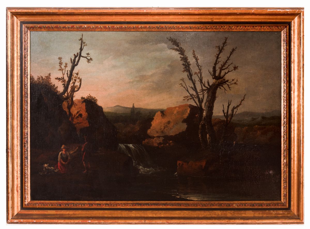 Alessio De Marchis - Paesaggio con Ruscello e Figure
