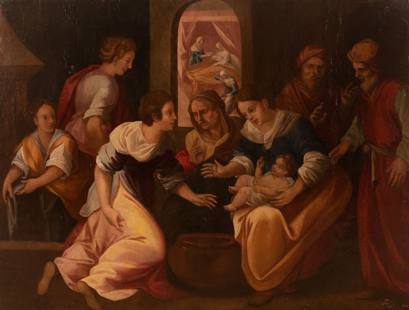 Scuola Umbra XVI Secolo - Nascita della Vergine