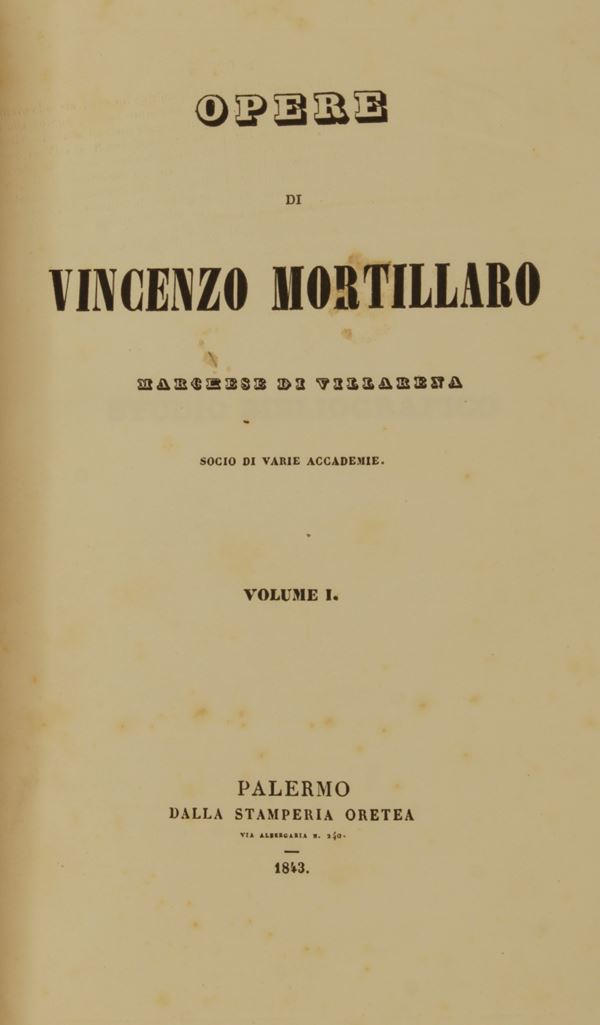 Mortillaro, Vincenzo. Opere di Vincenzo Mortillaro.