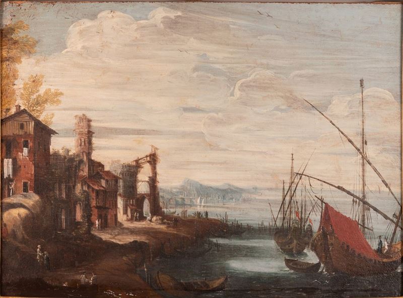 Scuola Veneta XVIII Secolo - Veduta Costiera