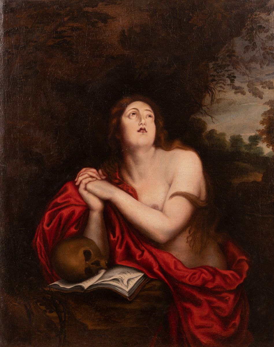 Scuola di Anthony Van Dyck del XVII Secolo - Maria Maddalena