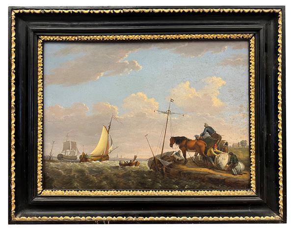 Cornelis Claesz.  VAN WIERINGEN - Veduta di porto olandese