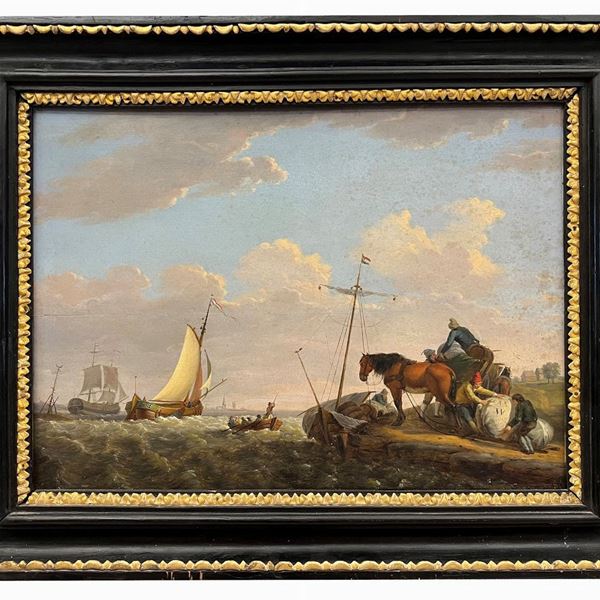 Cornelis Claesz.  VAN WIERINGEN - Veduta di porto olandese