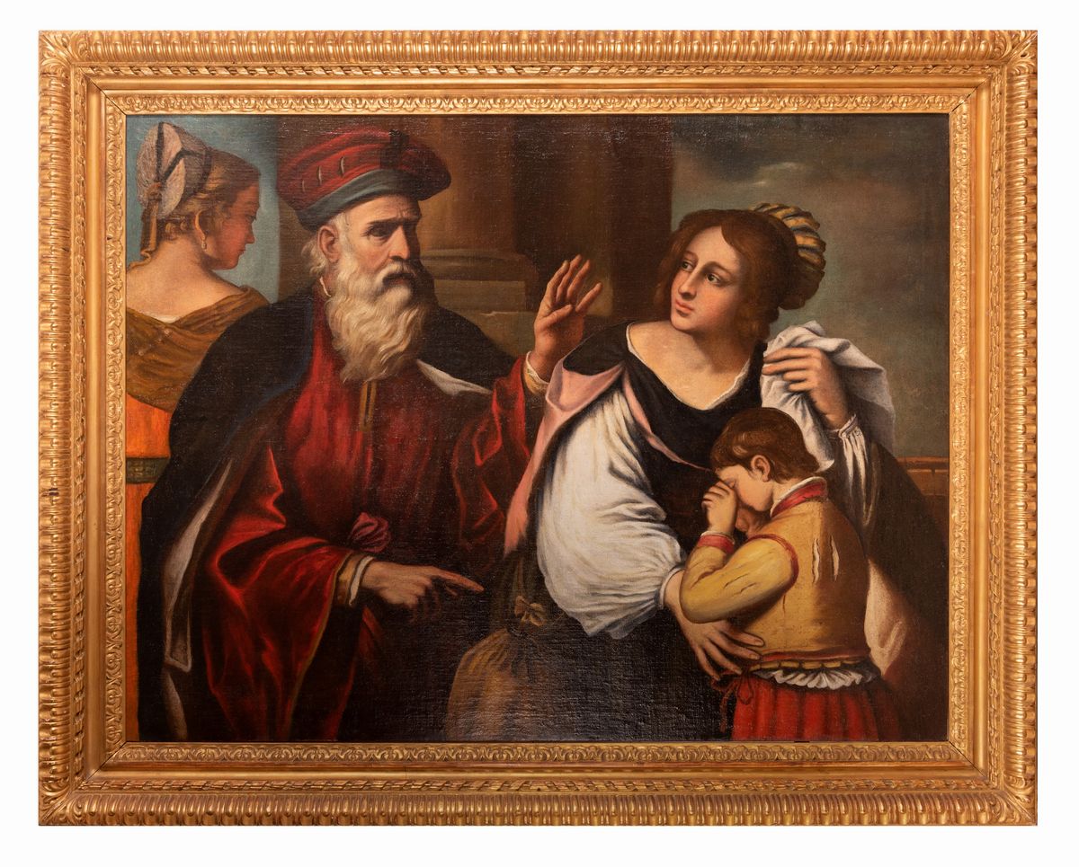 Scuola Emiliana XVII Secolo - Abramo Ripudia Agar e Ismaele
