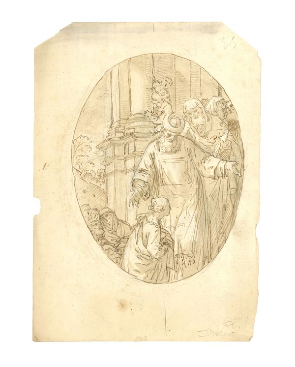 Donato Creti -  Ovale con gran sacerdote
