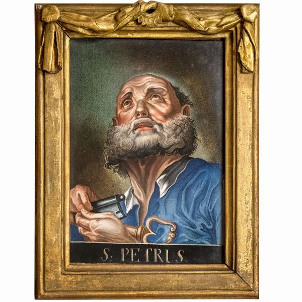 Giovanni Battista  Piazzetta - Coppia di piccoli dipinti raffiguranti San Filippo e San Pietro