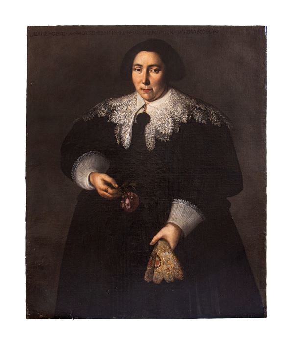 Pittore fiammingo del XVII secolo - Ritratto di nobildonna