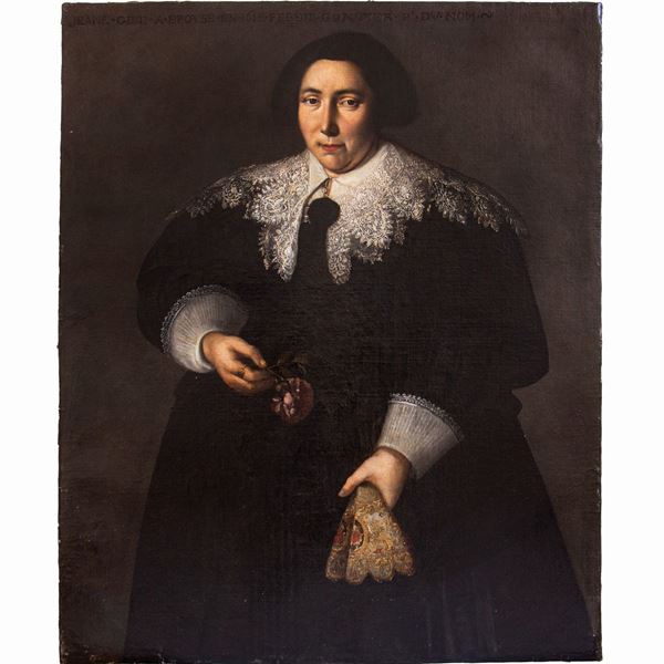 Pittore fiammingo del XVII secolo - Ritratto di nobildonna