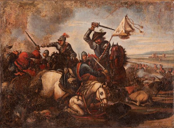 Scuola dell'Italia centrale del XVIII secolo - Scena di battaglia