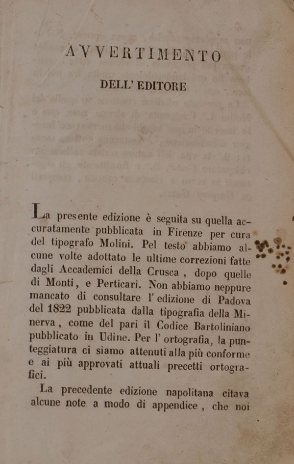 Vita di Dante Alighieri Paolo Costa Asta Asta a tempo Libri