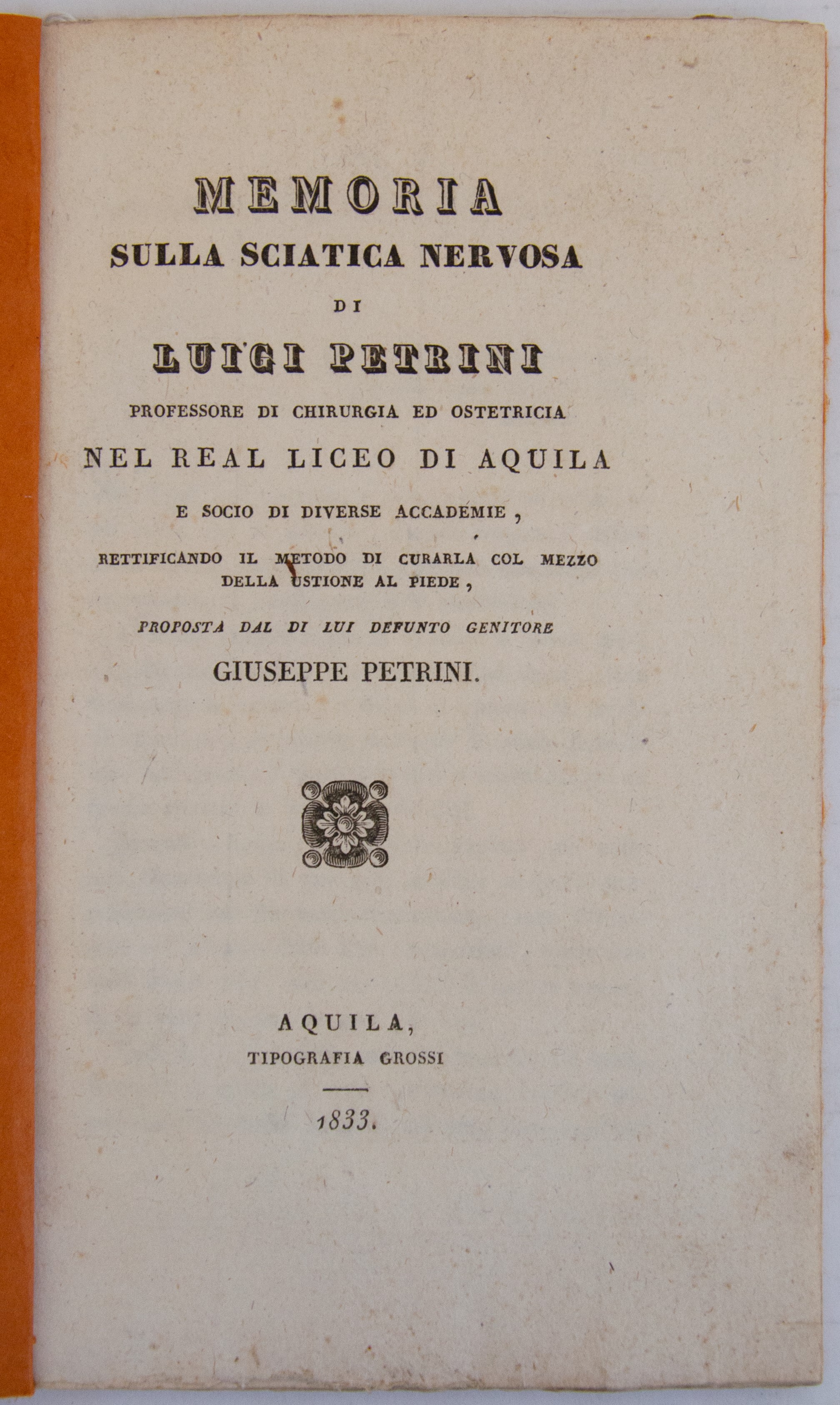 Petrini, Luigi. Memoria sulla sciatica nervosa.