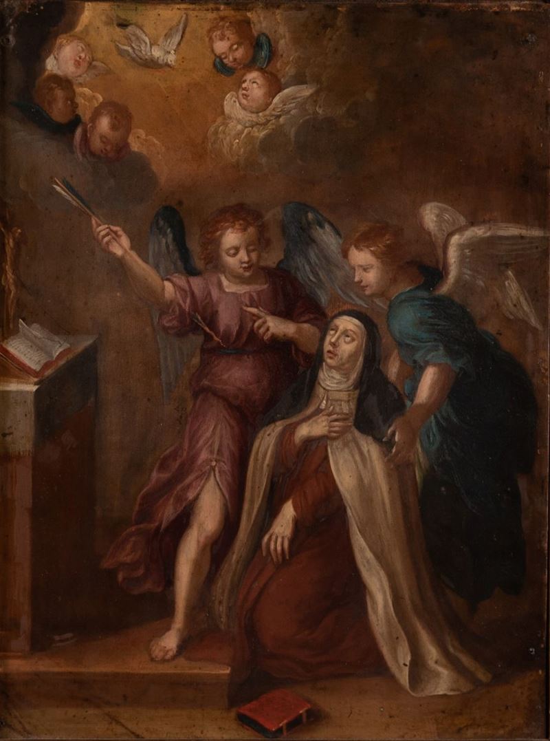 Scuola Fiamminga XVII Secolo - Estasi di Santa Teresa