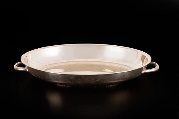 Vassoio in metallo argentato con manici  - Auction Asta a Tempo: Argenti, Accendini e Penne - Gliubich Casa d'Aste
