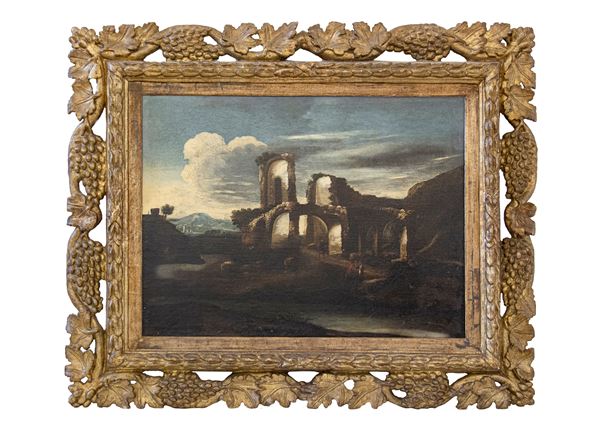 Pittore dell'Italia centrale del XVIII secolo - Veduta con rovine