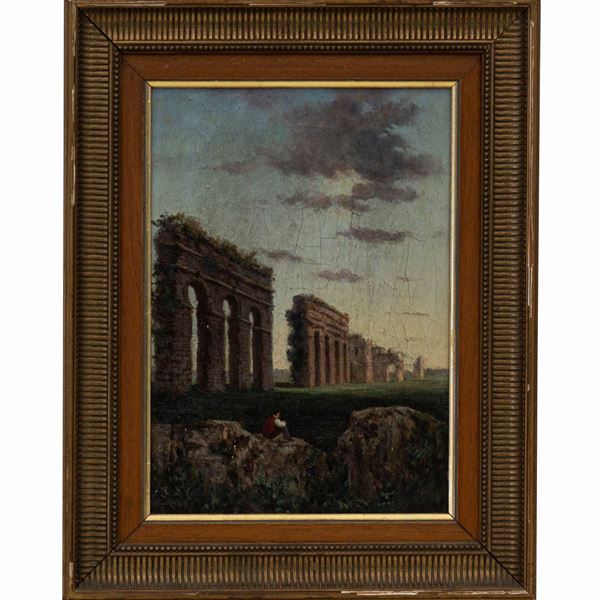Giuseppe De Simone - Pesaggio con acquedotto romano