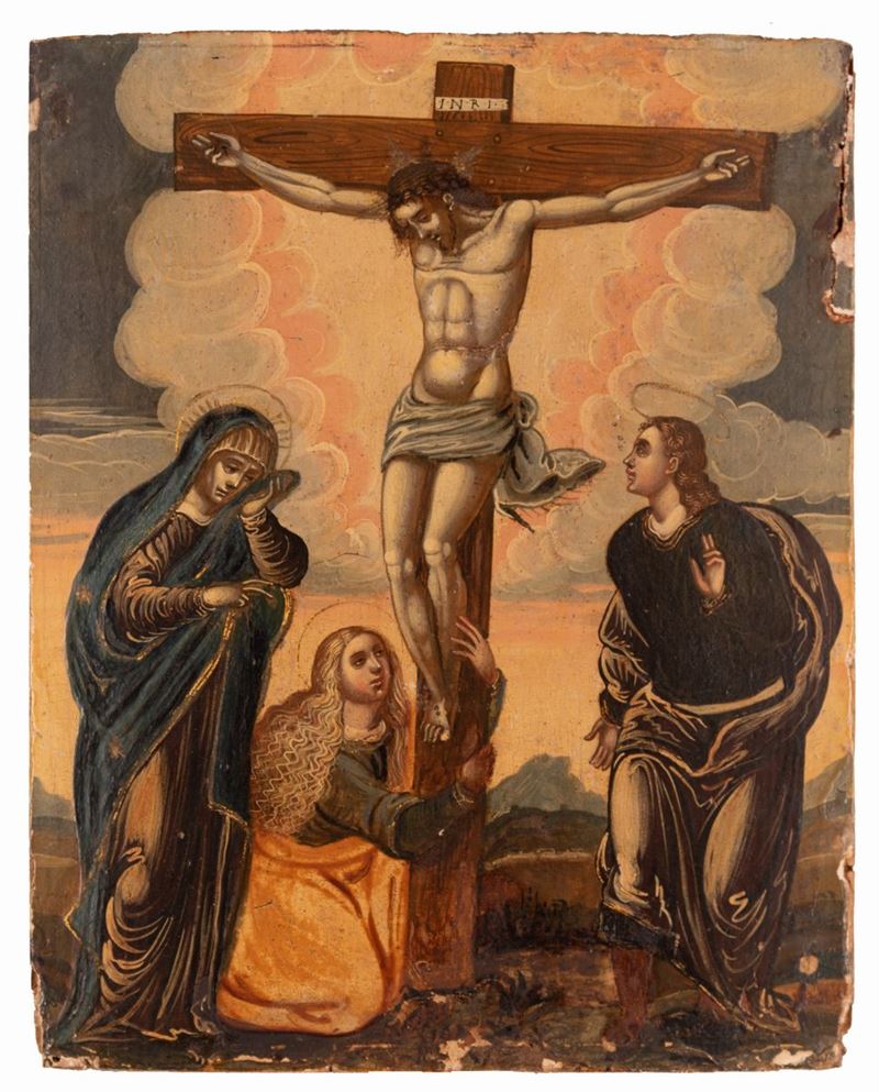 Scuola Veneto - Dalmata del XVII Secolo - Crocefissione