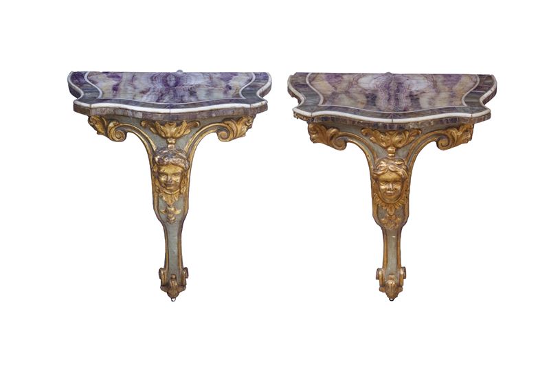 Coppia di consolle da muro