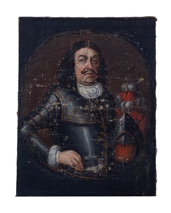 Pittore fiammingo attivo in Italia del Nord nel XVII secolo - Ritratto in arme di gentiluomo 