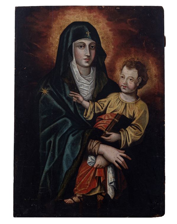 Pittore dell'Italia meridionale attivo nel XVI secolo - Madonna con Bambino