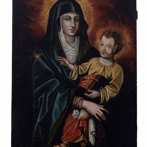 Pittore dell'Italia meridionale attivo nel XVI secolo - Madonna con Bambino