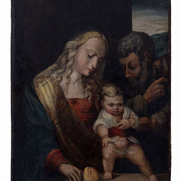 Pittore dell'Italia meridionale attivo nel XVI secolo - Sacra famiglia
