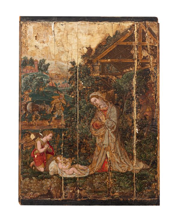Giorgione da Castelfranco - Madonna adorante con Gesù Bambino e San Giovannino