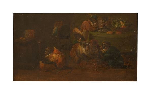 David Teniers II - Il banchetto delle scimmie 
