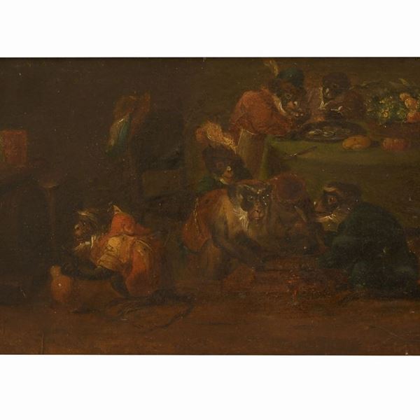 David Teniers II - Il banchetto delle scimmie 