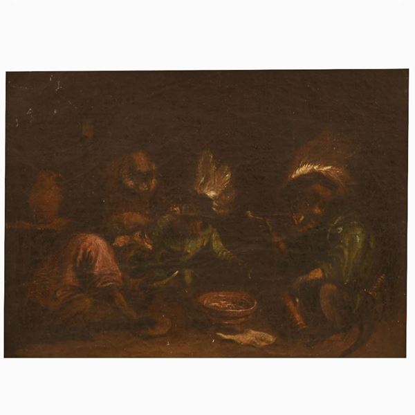 David Teniers II - Scimmie che fumano e che bevono