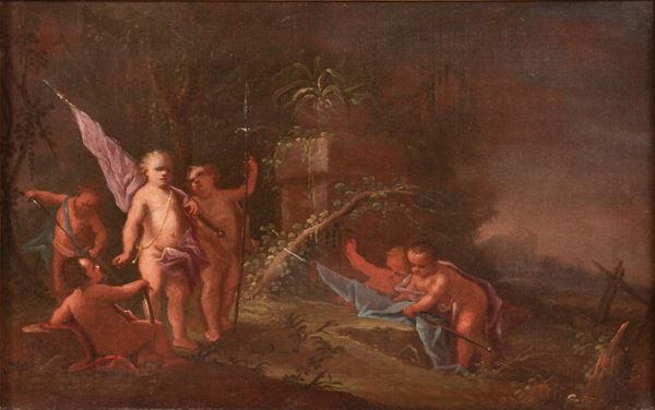 Scuola veneta XVIII secolo - Allegoria di putti