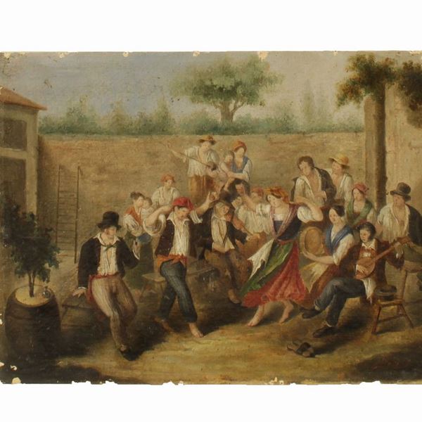 Pittore laziale attivo nella seconda metà del XIX secolo. Saltarello