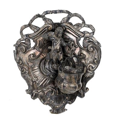 Applique acquasantiera in argento 800, Napoli, XVIII secolo