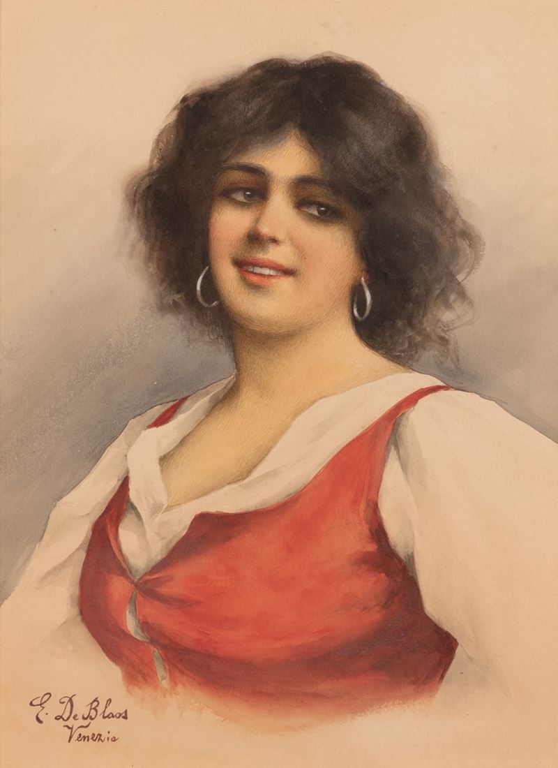 Eugenio De Blaas - Ritratto di Donna