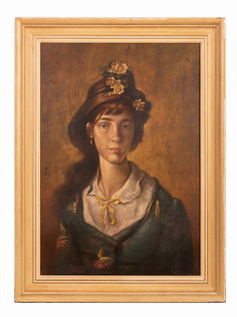 Raffaello Celommi - Ritratto di Giovane Donna con Cappello
