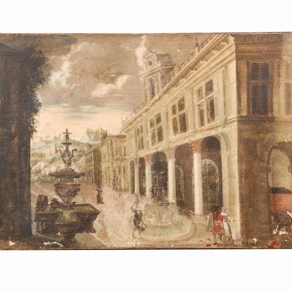 Scuola italiana del XVIII secolo - Capriccio architettonico