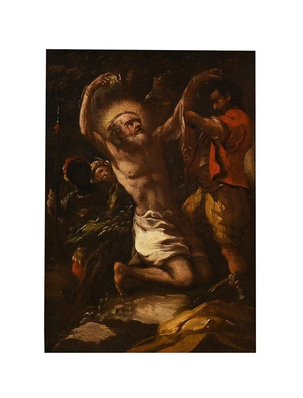 Pittore marchigiano della met&#224; del XVII secolo - Bozzetto raffigurante Martirio di San Bartolomeo